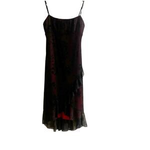 City Triangles Whimsygoth Dark Fairy Esthetic Y2K Midi Dress Ruffled Lace Small